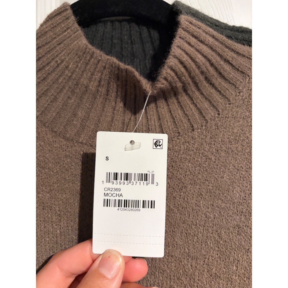 Blu Pepper Women Mocha Grey Colorblock Mock Neck Sweater Dress CR2369 S NWT - Picture 2 of 4